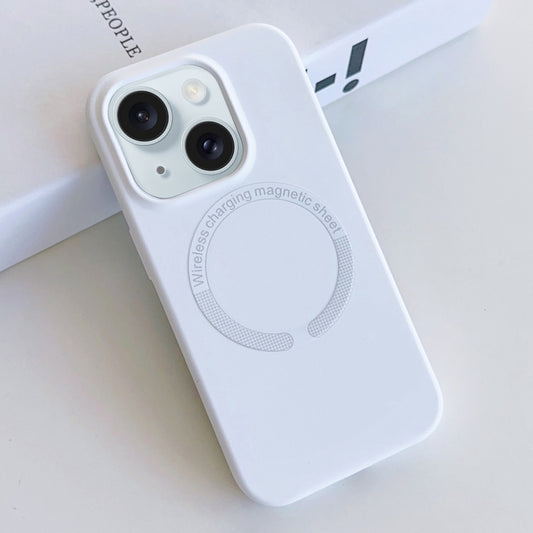 For iPhone 15 Plus MagSafe Magnetic Liquid Silicone Phone Case(White) - iPhone 15 Plus Cases by buy2fix | Online Shopping UK | buy2fix