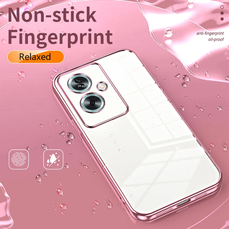 For OPPO A79 5G / A2 Transparent Plating Fine Hole Phone Case(Black) - OPPO Cases by buy2fix | Online Shopping UK | buy2fix
