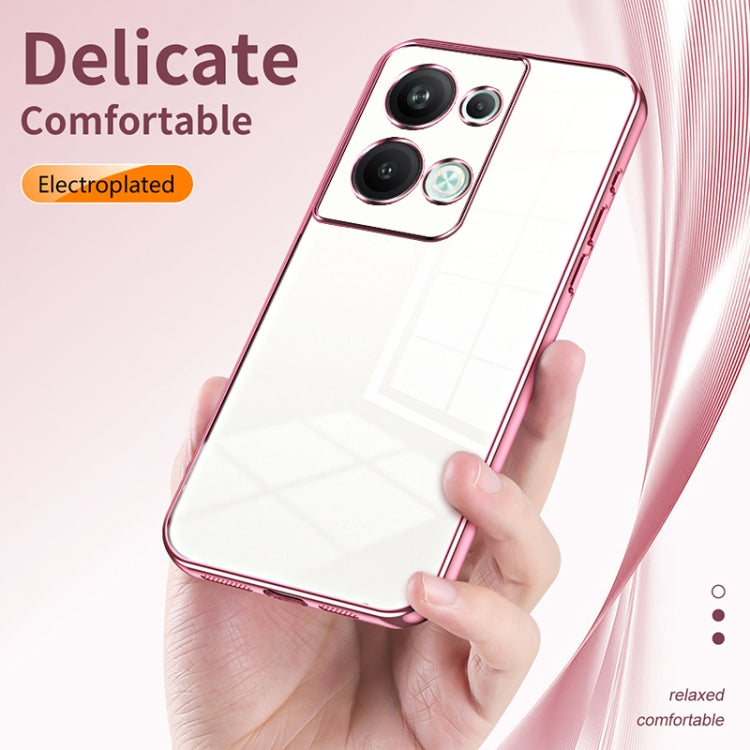 For OPPO Reno9 Pro+ Transparent Plating Fine Hole Phone Case(Green) - OPPO Cases by buy2fix | Online Shopping UK | buy2fix