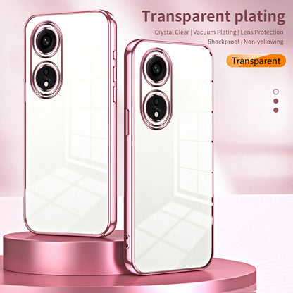 For OPPO A1 Pro Transparent Plating Fine Hole Phone Case(Purple) - OPPO Cases by buy2fix | Online Shopping UK | buy2fix