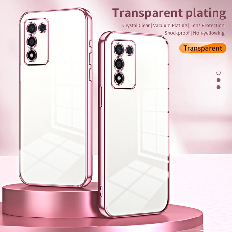 For OPPO K9s / K10 Energy Transparent Plating Fine Hole Phone Case(Pink) - OPPO Cases by buy2fix | Online Shopping UK | buy2fix