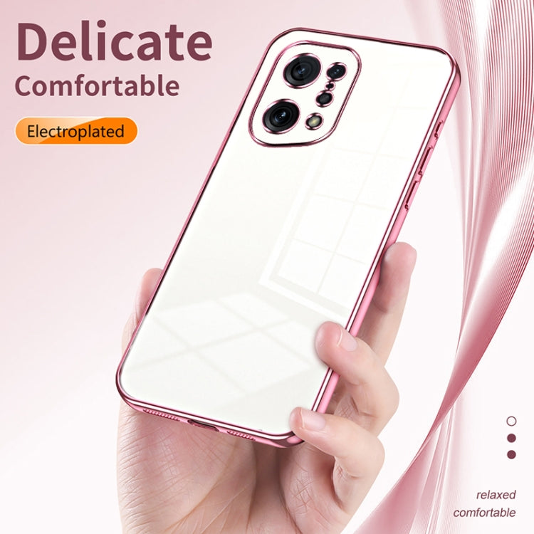 For OPPO Find X5 Transparent Plating Fine Hole Phone Case(Transparent) - OPPO Cases by buy2fix | Online Shopping UK | buy2fix