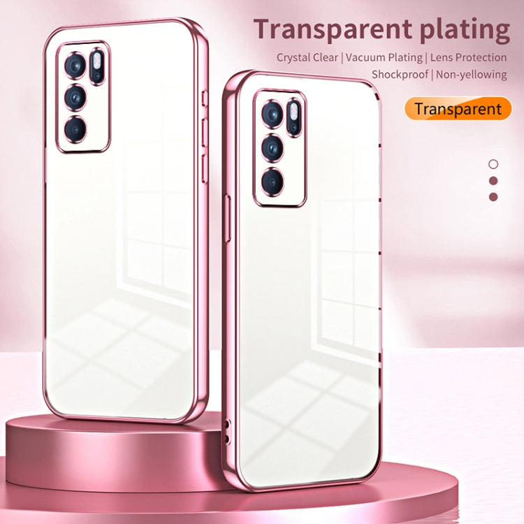 For OPPO Reno6 Pro Indian  Transparent Plating Fine Hole Phone Case(Black) - OPPO Cases by buy2fix | Online Shopping UK | buy2fix
