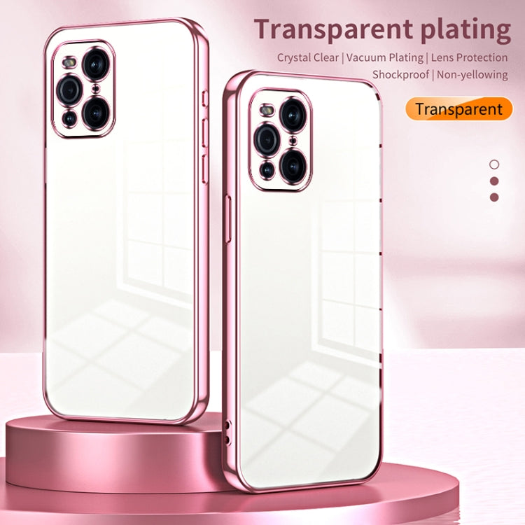 For OPPO Find X3 / Find X3 Pro Transparent Plating Fine Hole Phone Case(Silver) - OPPO Cases by buy2fix | Online Shopping UK | buy2fix