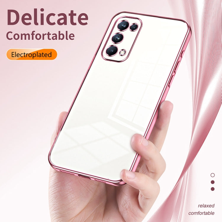 For OPPO Reno5 Pro Transparent Plating Fine Hole Phone Case(Gold) - OPPO Cases by buy2fix | Online Shopping UK | buy2fix