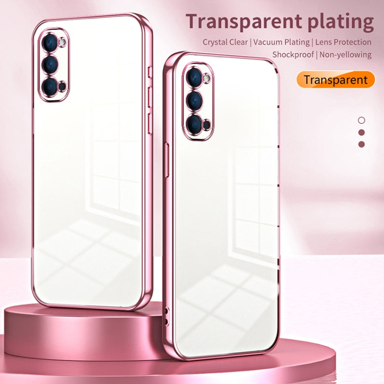 For OPPO Reno4 Transparent Plating Fine Hole Phone Case(Green) - OPPO Cases by buy2fix | Online Shopping UK | buy2fix