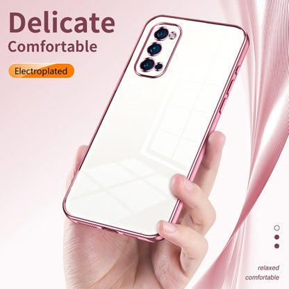 For OPPO Reno4 Pro Transparent Plating Fine Hole Phone Case(Gold) - OPPO Cases by buy2fix | Online Shopping UK | buy2fix