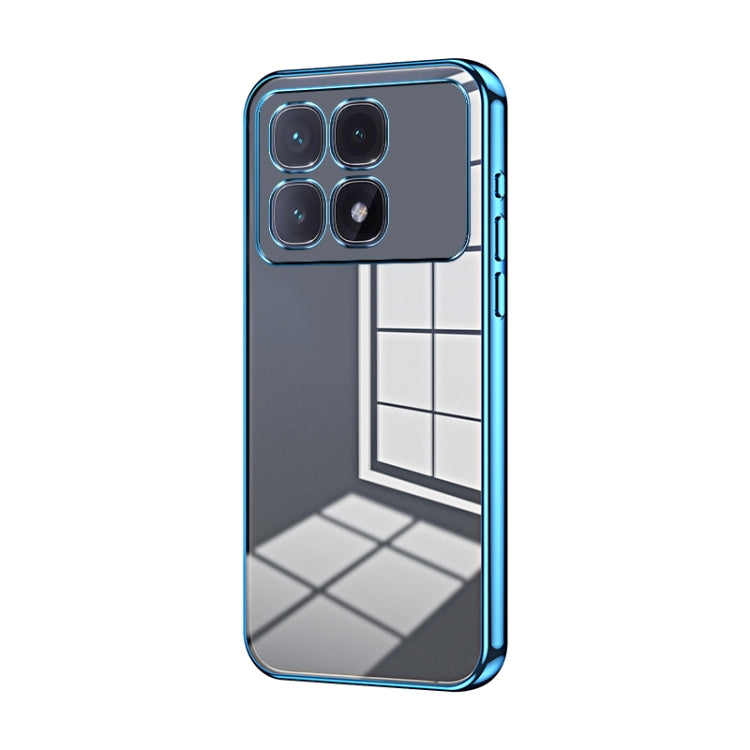 For Xiaomi Redmi K70 Ultra Transparent Plating Fine Hole Phone Case(Blue) - Xiaomi Cases by buy2fix | Online Shopping UK | buy2fix