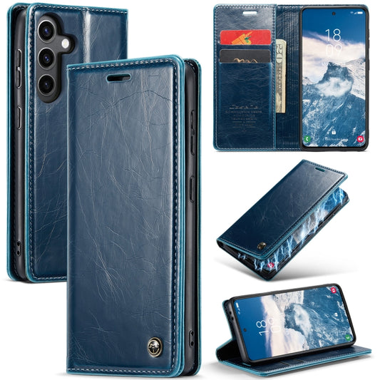 For Samsung Galaxy S24 5G CaseMe 003 Crazy Horse Texture Flip Leather Phone Case(Blue Green) - Galaxy S24 5G Cases by CaseMe | Online Shopping UK | buy2fix