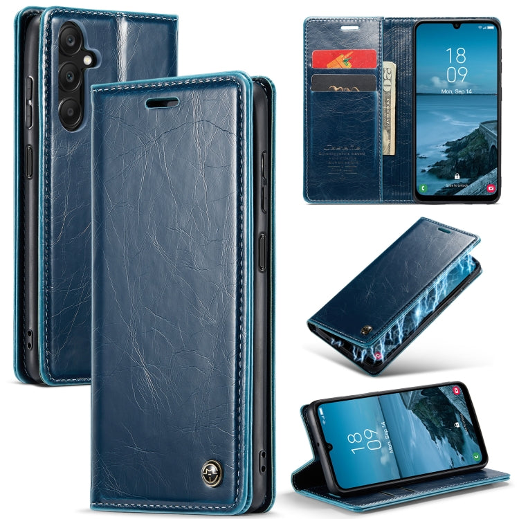 For Samsung Galaxy A25 CaseMe 003 Crazy Horse Texture Flip Leather Phone Case(Blue Green) - Galaxy Phone Cases by CaseMe | Online Shopping UK | buy2fix