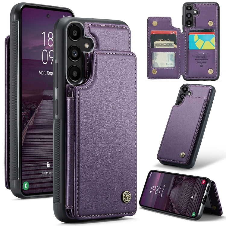 For Samsung Galaxy A55 5G CaseMe C22 PC+TPU Business Style RFID Anti-theft Leather Phone Case(Purple) - Galaxy Phone Cases by CaseMe | Online Shopping UK | buy2fix