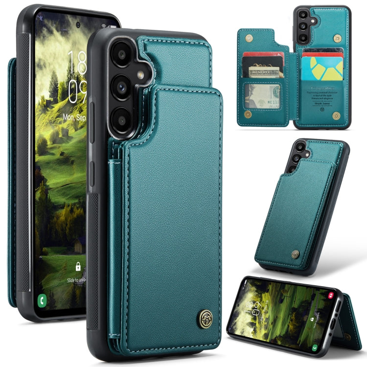 For Samsung Galaxy A35 5G CaseMe C22 PC+TPU Business Style RFID Anti-theft Leather Phone Case(Blue Green) - Galaxy Phone Cases by CaseMe | Online Shopping UK | buy2fix