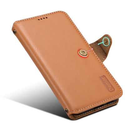 For Samsung Galaxy S24 5G Denior Cowhide Texture Wallet Style Leather Phone Case(Khaki) - Galaxy S24 5G Cases by Denior | Online Shopping UK | buy2fix