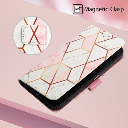 For Motorola Moto G Play 5G 2024 PT003 Marble Pattern Flip Leather Phone Case(Pink White) - Motorola Cases by buy2fix | Online Shopping UK | buy2fix