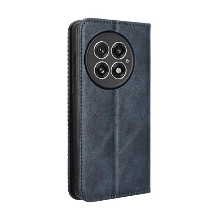 For OnePlus 13 5G Magnetic Buckle Retro Texture Leather Phone Case(Blue) - OnePlus Cases by buy2fix | Online Shopping UK | buy2fix