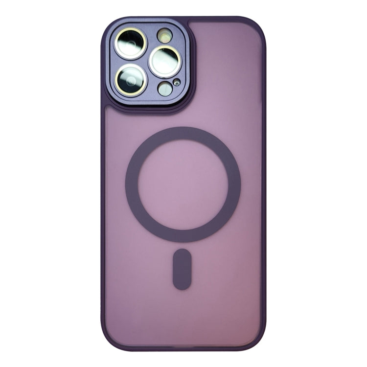 For iPhone 15 Pro MagSafe Skin Feel Phone Case with Lens Film(Purple) - iPhone 15 Pro Cases by buy2fix | Online Shopping UK | buy2fix