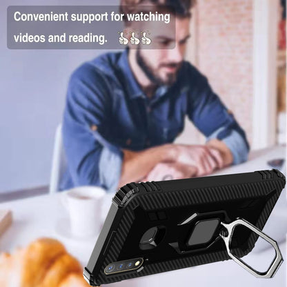 For OPPO A8 & A31 Carbon Fiber Protective Case with 360 Degree Rotating Ring Holder(Black) - OPPO Cases by buy2fix | Online Shopping UK | buy2fix