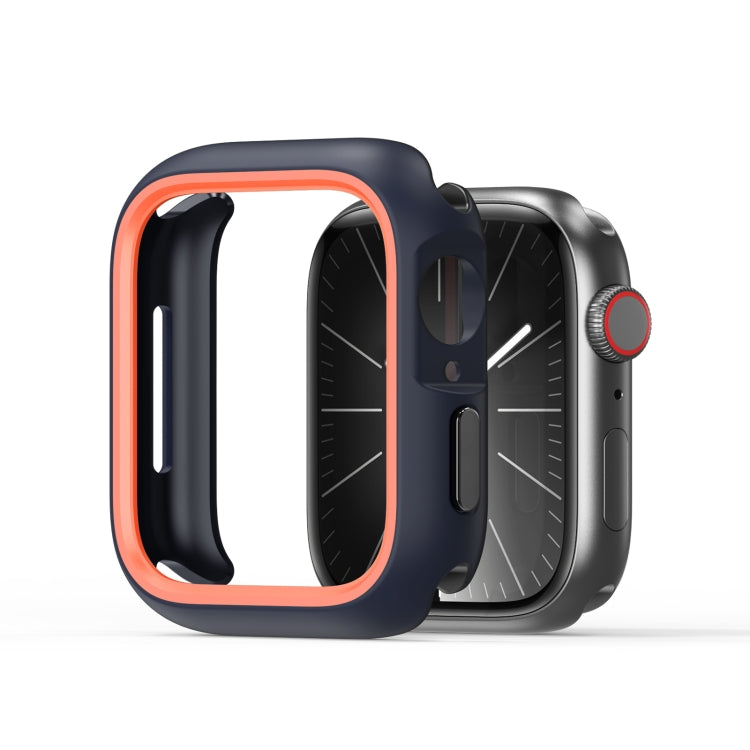 For Apple Watch 4 / 5 / 6 / SE 44mm DUX DUCIS Bamo Series Hollow PC + TPU Watch Protective Case(Midnight Blue+Orange) - Watch Cases by DUX DUCIS | Online Shopping UK | buy2fix