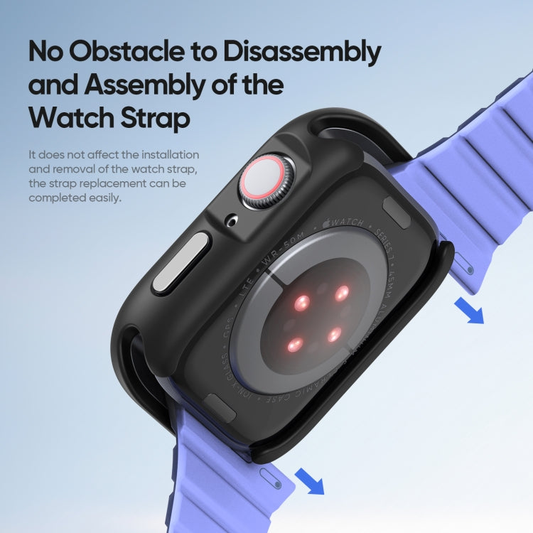 For Apple Watch 9 / 8 / 7 45mm DUX DUCIS Bamo Series Hollow PC + TPU Watch Protective Case(Black+Red) - Watch Cases by DUX DUCIS | Online Shopping UK | buy2fix