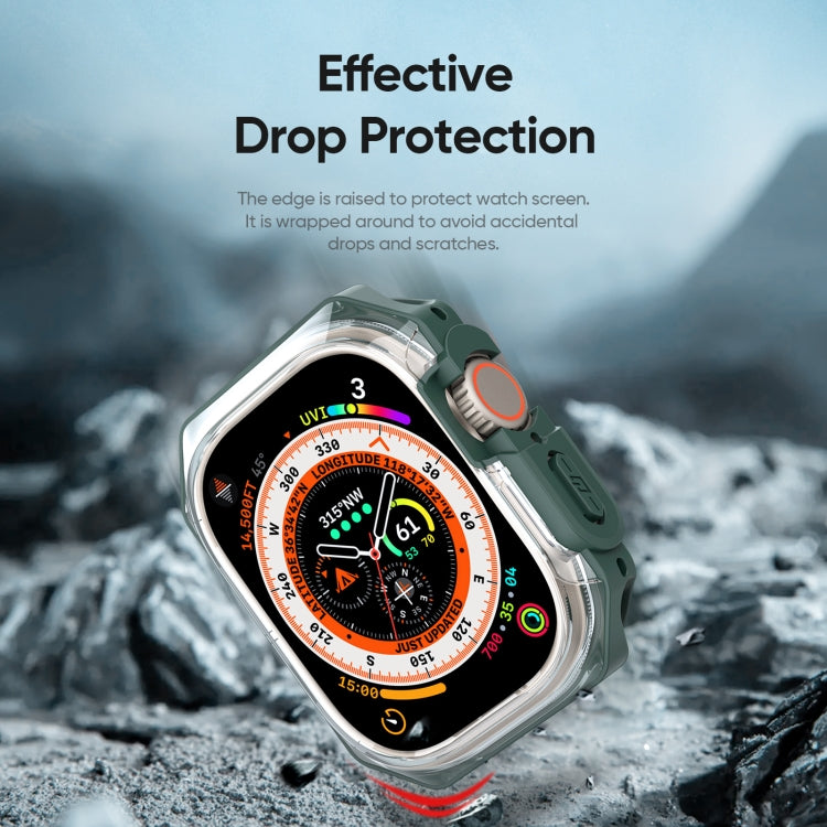 For Apple Watch Ultra 2 49mm / Ultra 49mm DUX DUCIS Tamo Series Hollow PC + TPU Watch Protective Case(Transparent Green) - Watch Cases by DUX DUCIS | Online Shopping UK | buy2fix