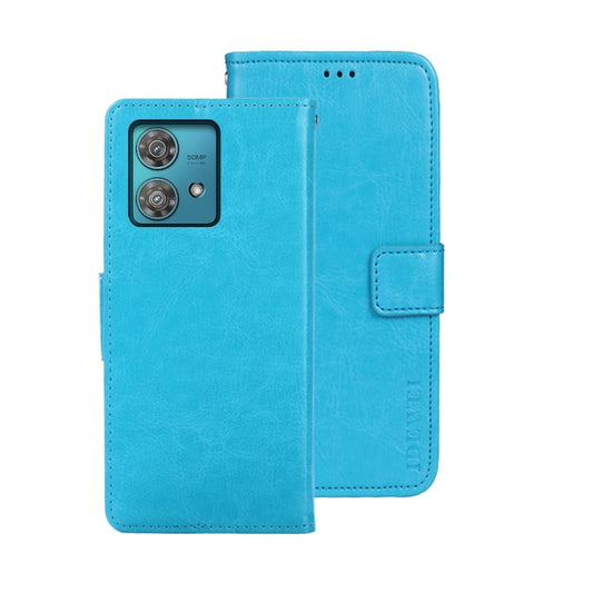 For Motorola Edge 40 Neo idewei Crazy Horse Texture Leather Phone Case(Sky Blue) - Motorola Cases by idewei | Online Shopping UK | buy2fix