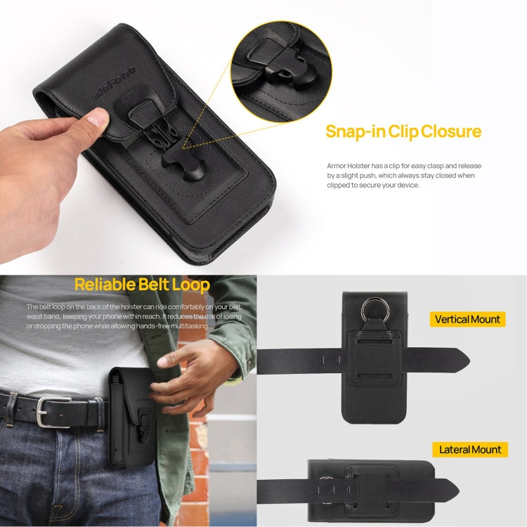 For Ulefone Armor 24 Ulefone Armor Holster Multi-Purpose Phone Pouch Waist Bag(Black) - Ulefone Cases by Ulefone | Online Shopping UK | buy2fix