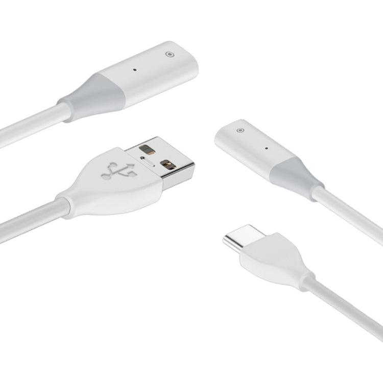 For Apple Pencil 1 USB to 8 Pin Stylus Charging Cable with Indicator Light, Length:1m(White) - Pencil Accessories by buy2fix | Online Shopping UK | buy2fix