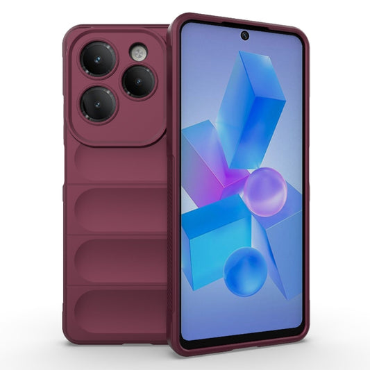 For Infinix Hot 40 Pro / Hot 40 Magic Shield TPU + Flannel Phone Case(Wine Red) - Infinix Cases by buy2fix | Online Shopping UK | buy2fix