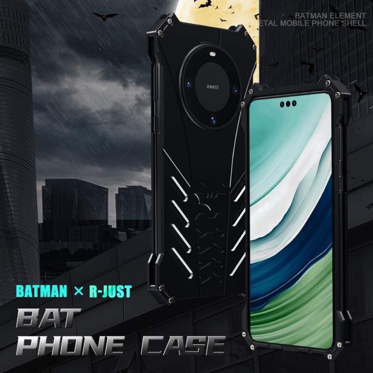 For Huawei Mate 60 Pro R-JUST Batman Metal Mobile Phone Protective Case(Black) - Huawei Cases by R-JUST | Online Shopping UK | buy2fix