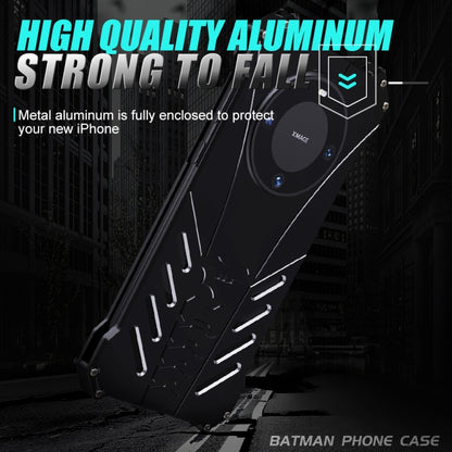 For Huawei Mate 60 Pro R-JUST Batman Metal Mobile Phone Protective Case(Black) - Huawei Cases by R-JUST | Online Shopping UK | buy2fix
