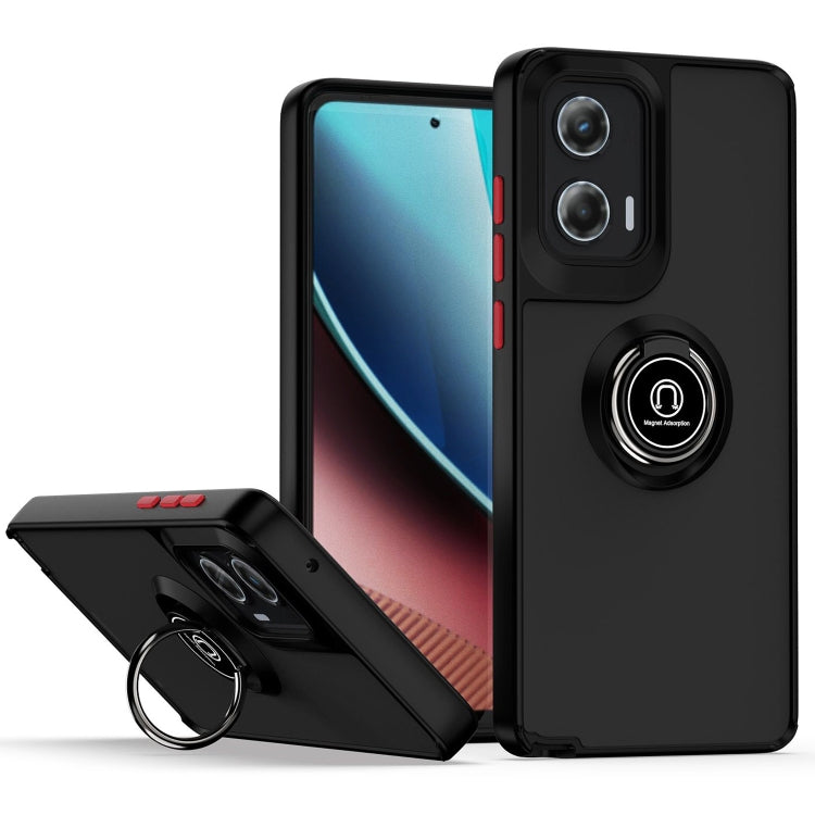 For Motorola Moto G Stylus 5G 2024 Q Shadow 1 Series TPU + PC Phone Case with Ring(Black+Red) - Motorola Cases by buy2fix | Online Shopping UK | buy2fix