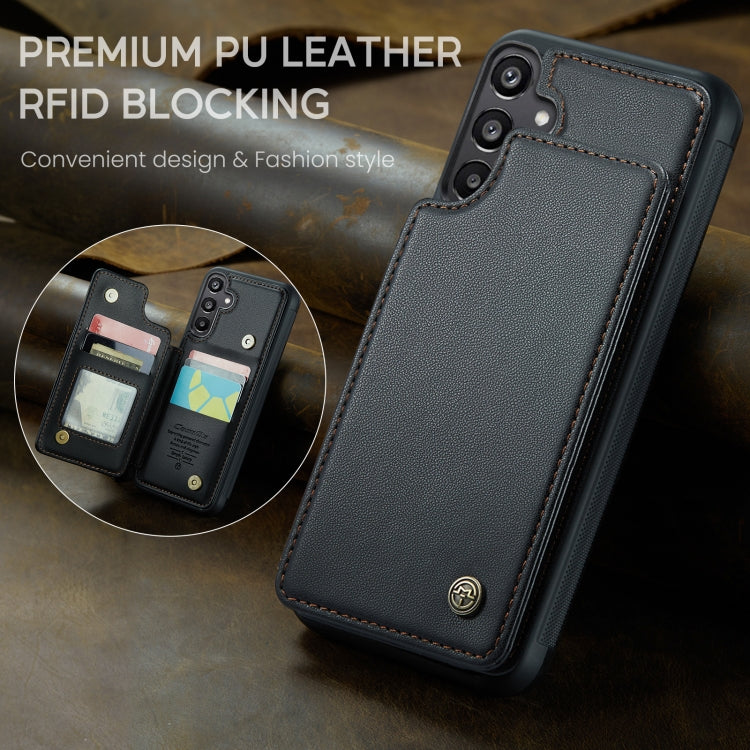 For Samsung Galaxy A15 CaseMe C22 Litchi Texture RFID Anti-theft Leather Phone Case(Black) - Galaxy Phone Cases by CaseMe | Online Shopping UK | buy2fix