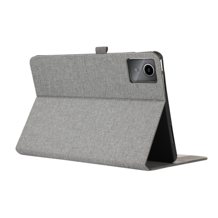 For Lenovo Tab M11 / Xiaoxin Pad 11 2024 Fabric Leather Tablet Case(Grey) - Lenovo by buy2fix | Online Shopping UK | buy2fix