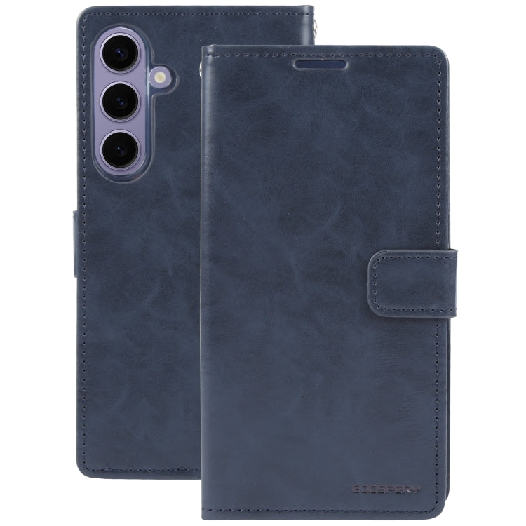 For Samsung Galaxy S24+ 5G GOOSPERY BLUE MOON Crazy Horse Texture Leather Phone Case(Dark Blue) - Galaxy S24+ 5G Cases by GOOSPERY | Online Shopping UK | buy2fix