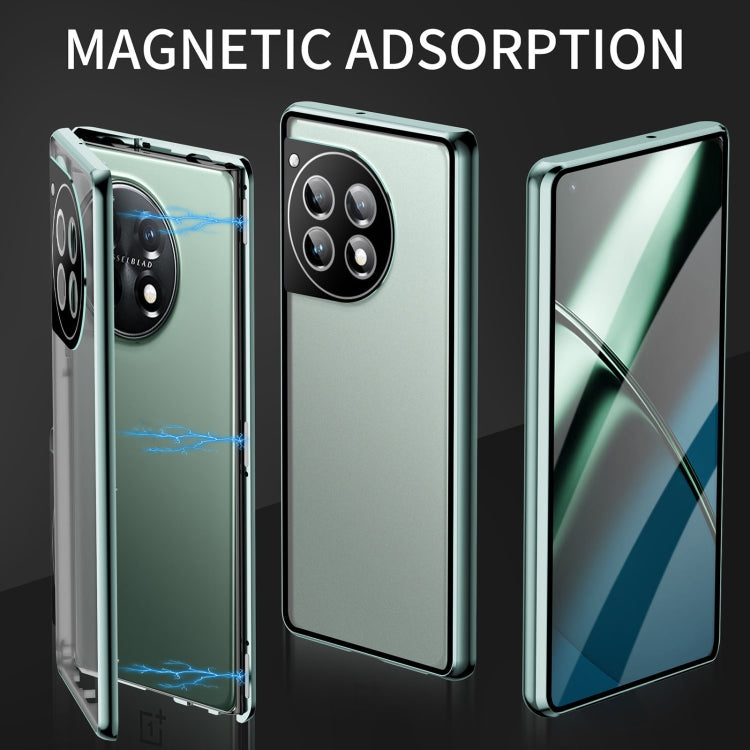 For OnePlus 12 Magnetic HD Tempered Glass Phone Case(Green) - OnePlus Cases by buy2fix | Online Shopping UK | buy2fix