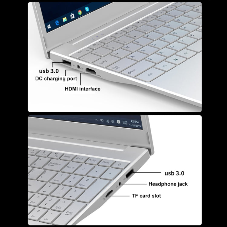 V8 15.6 inch Ultrathin Laptop, 16GB+256GB, Windows 10 Intel Processor N95 Quad Core(Silver) - Others by buy2fix | Online Shopping UK | buy2fix