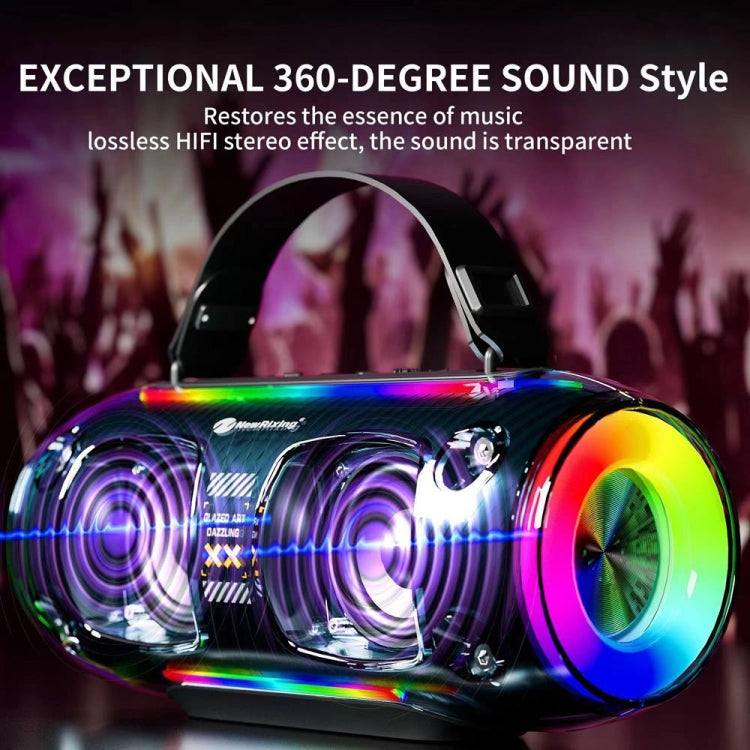 New Rixing NR8806 Portable Outdoor Wireless Bluetooth Speaker RGB Colorful Subwoofer, Style:Without Mic(Blue) - Desktop Speaker by NewRixing | Online Shopping UK | buy2fix