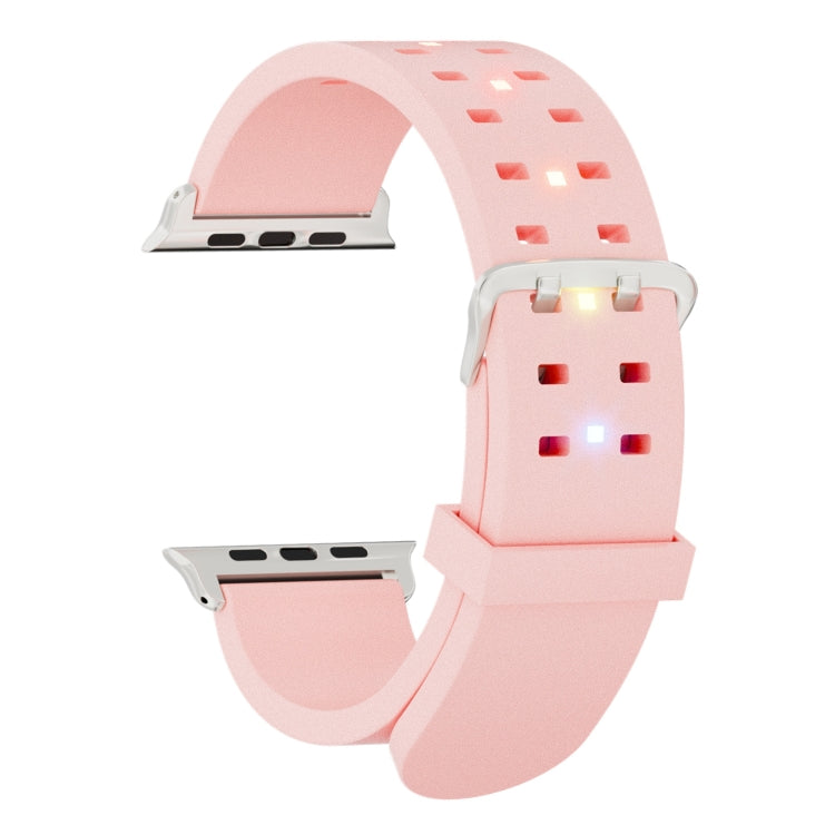 For Apple Watch Series 6 40mm Luminous Colorful Light Silicone Watch Band(Pink) - Watch Bands by buy2fix | Online Shopping UK | buy2fix