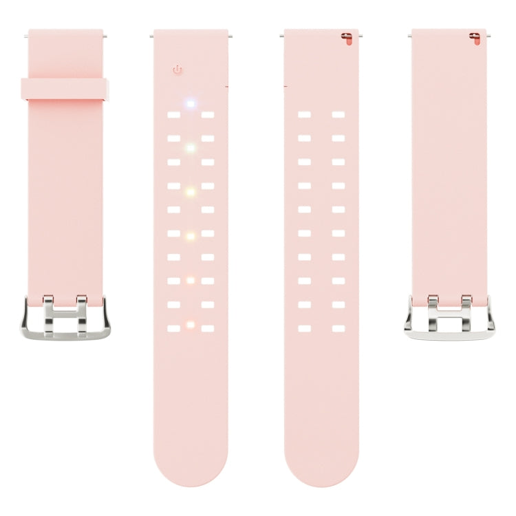 For Apple Watch Series 3 38mm Luminous Colorful Light Silicone Watch Band(Pink) - Watch Bands by buy2fix | Online Shopping UK | buy2fix