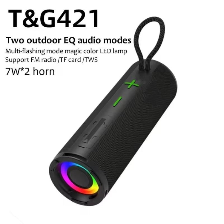 T&G TG-421 RGB BT Outdoor Waterproof Speakers(Black) - Desktop Speaker by T&G | Online Shopping UK | buy2fix