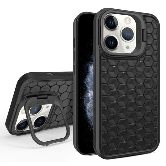 For iPhone 11 Pro Honeycomb Radiating Lens Holder Magsafe Phone Case(Black) - iPhone 11 Pro Cases by buy2fix | Online Shopping UK | buy2fix