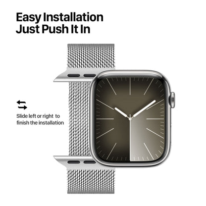 For Apple Watch Series 9 41mm DUX DUCIS Milanese Pro Series Stainless Steel Watch Band(Silver) - Watch Bands by DUX DUCIS | Online Shopping UK | buy2fix