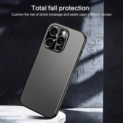 For iPhone 12 Pro R-JUST RJ-61 Electroplating Frosted TPU + PC Phone Case(Silver) - iPhone 12 / 12 Pro Cases by R-JUST | Online Shopping UK | buy2fix