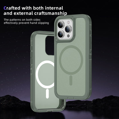 For iPhone 14 Pro Guard Magsafe Magnetic Ring Matte Phone Case(Green) - iPhone 14 Pro Cases by buy2fix | Online Shopping UK | buy2fix