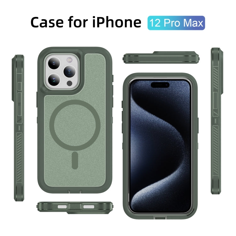 For iPhone 12 Pro Max Guard Magsafe Magnetic Ring Matte Phone Case(Green) - iPhone 12 Pro Max Cases by buy2fix | Online Shopping UK | buy2fix