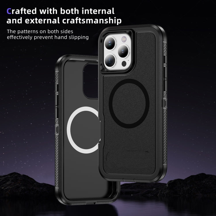 For iPhone 16 Pro Guard Magsafe Magnetic Ring Matte Phone Case(Black) - iPhone 16 Pro Cases by buy2fix | Online Shopping UK | buy2fix