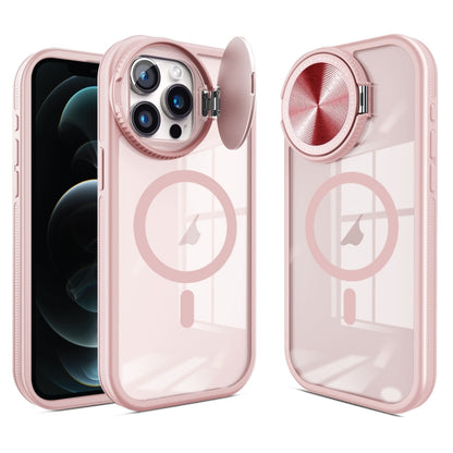 For iPhone 12 Pro Max Round Camshield MagSafe TPU Hybrid PC Phone Case(Pink) - iPhone 12 Pro Max Cases by buy2fix | Online Shopping UK | buy2fix