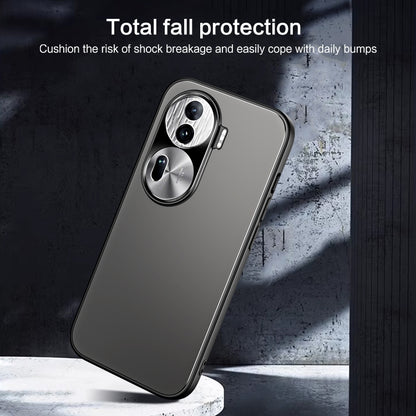 For OPPO Reno11 Pro Global R-JUST RJ-61 Electroplating Frosted TPU + PC Phone Case(Silver) - Reno11 Pro Cases by R-JUST | Online Shopping UK | buy2fix