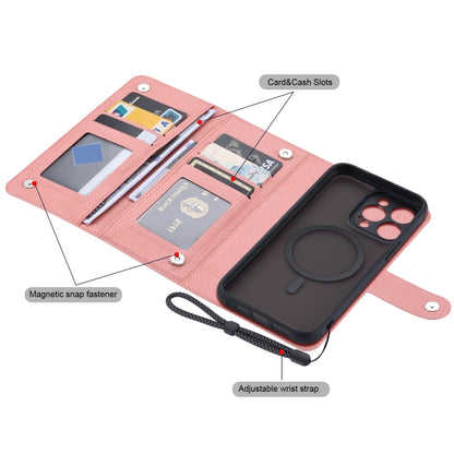 For iPhone 15 Plus ViLi GHA Series Shockproof MagSafe RFID Leather Attraction Horizontal Flip Phone Case(Pink) - iPhone 15 Plus Cases by ViLi | Online Shopping UK | buy2fix