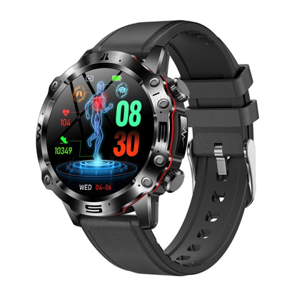 ET482 1.43 inch AMOLED Screen Sports Smart Watch Support Bluethooth Call /  ECG Function(Black Leather Band) - Smart Watches by buy2fix | Online Shopping UK | buy2fix